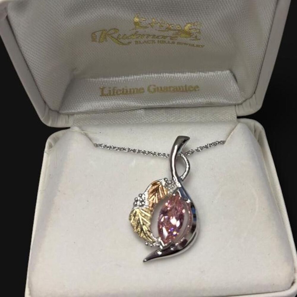 Mt. Rushmore Jewelry Black Hills Gold Sterling Silver and 12K Pendant Necklace - Picture 1 of 3